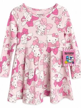 NWT Sanrio Pink Bows HELLO KITTY & MY MELODY Twirl
Dress Toddler GIRLS ЗT kawaii